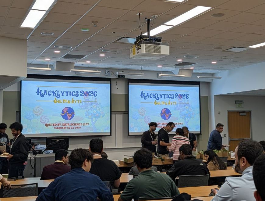 Hacklytics 2026 Golden Byte hackathon at Georgia Tech, where Hemant Soni served as a judge